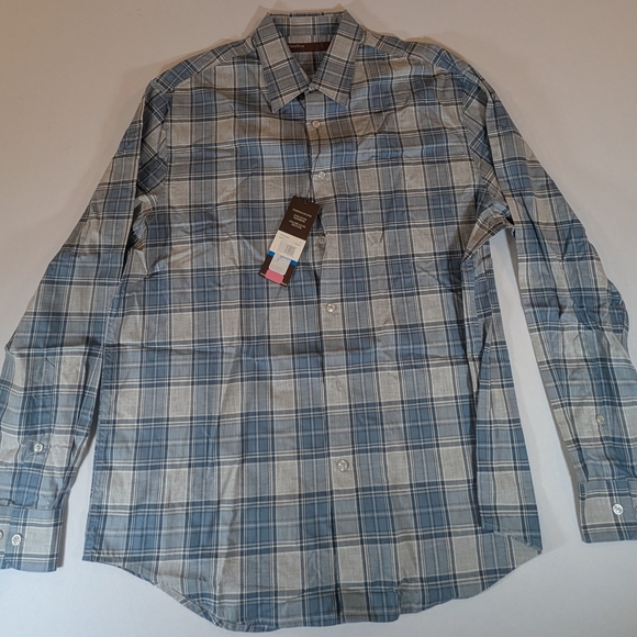 Men's Blue Plaid Shirt - Picture 1 of 9